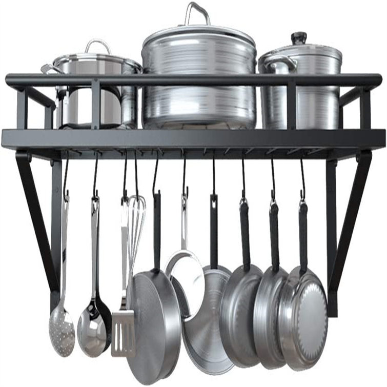 Prep & Savour Steel Rectangle Wall Mounted Pot Rack Wayfair Canada